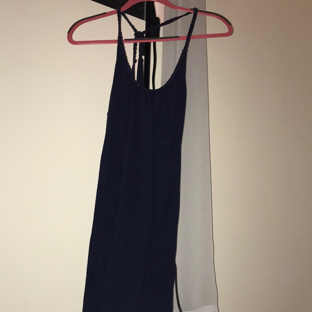 navy spaghetti strap casual sundress / coverup